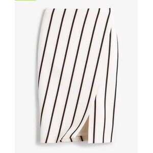 White House Black Market Asymmetrical Slit Stripe Pencil Skirt Sz 6 Pink Black